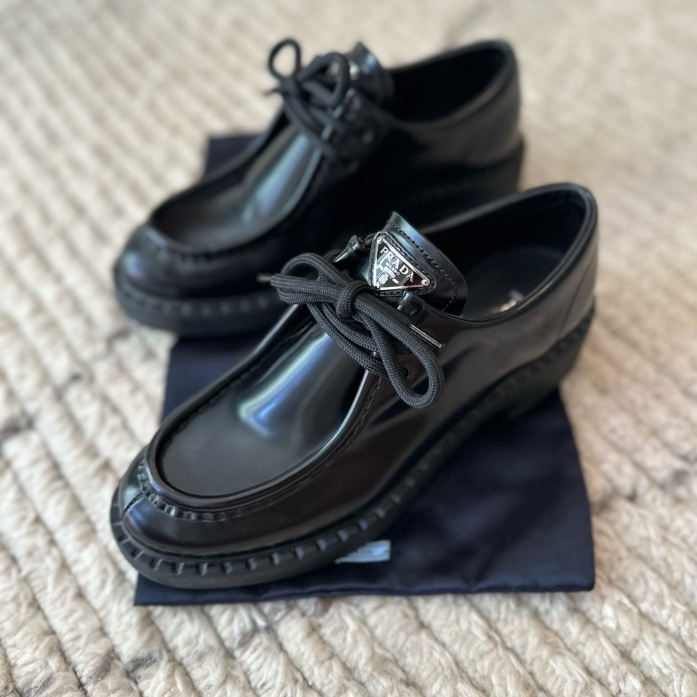 Prada Women's Glossy Black Loafers